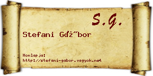 Stefani Gábor névjegykártya